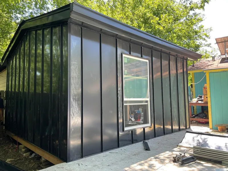 Black standing seam metal wall panels for Metal Roof Installation in Kirkwood